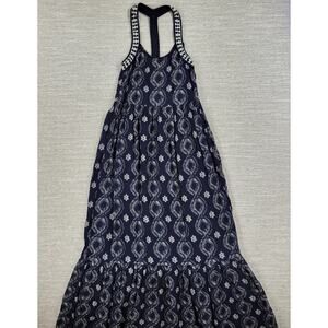 Abercrombie & Fitch Maxi Dress Womens XS Navy Racerback Tiered Empire Babydoll